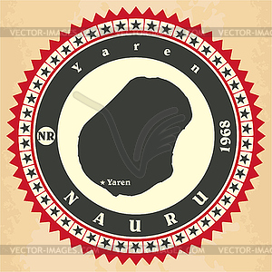 Vintage label-sticker cards of Nauru - vector clip art