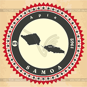 Vintage label-sticker cards of Samoa - vector image