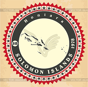 Vintage label-sticker cards of Solomon Islands - royalty-free vector image