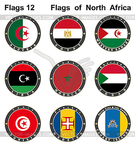 World flags. North Africa - vector image