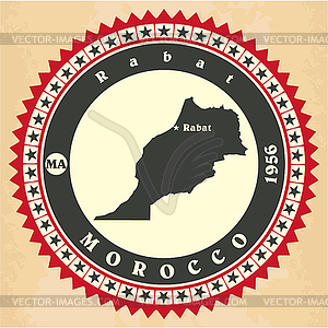 Vintage label-sticker cards of Morocco - vector clipart