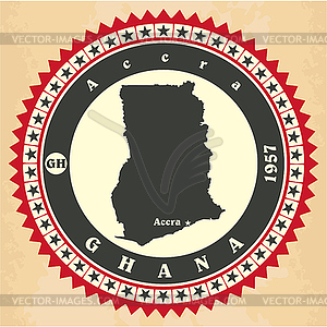 Vintage label-sticker cards of Ghana - vector image