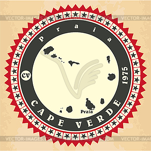 Vintage label-sticker cards of Cape Verde - vector image