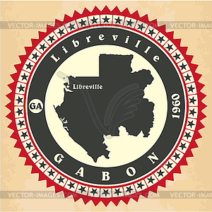Vintage label-sticker cards of Gabon - vector image