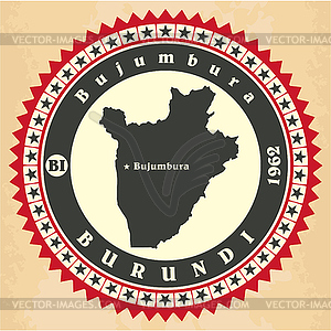 Vintage label-sticker cards of Burundi - vector image