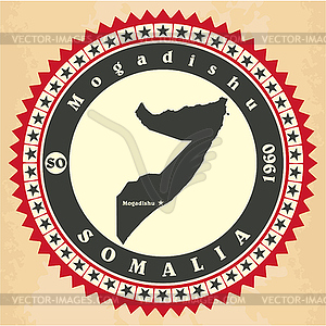 Vintage label-sticker cards of Somalia - vector image