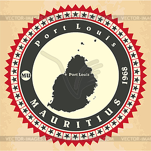 Vintage label-sticker cards of Mauritius - vector clipart