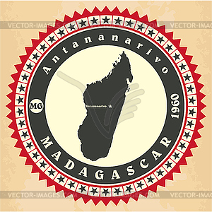 Vintage label-sticker cards of Madagascar - vector image