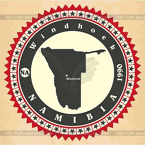 Vintage label-sticker cards of Namibia - vector image