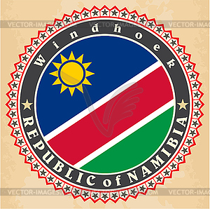 Vintage label cards of Namibia flag - vector clipart