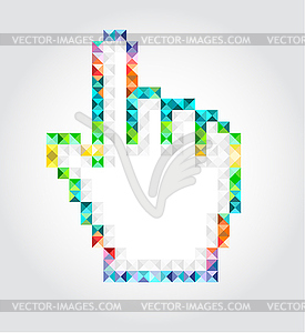 Abstract pixalated hand - vector image