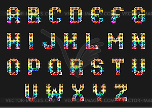 Alphabet of colorful mosaic - vector image