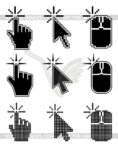 Click here mouse cursors set - stock vector clipart