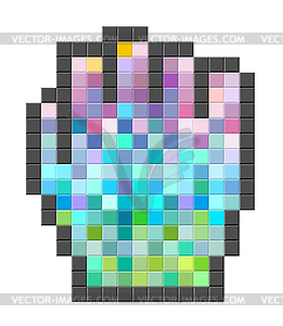 Colorful pixelated computer cursor - vector clipart