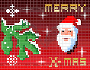 Christmas Card of pixels - vector clipart