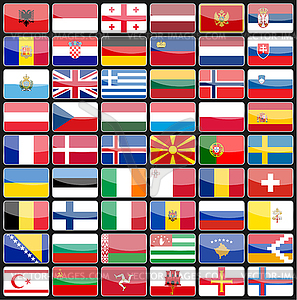 Элементы дизайна иконки флаги стран - векторный клипарт / векторное изображение