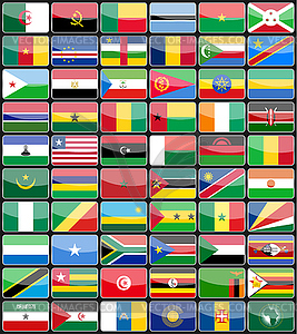 Элементы дизайна иконки флаги стран Африки - графика в векторе