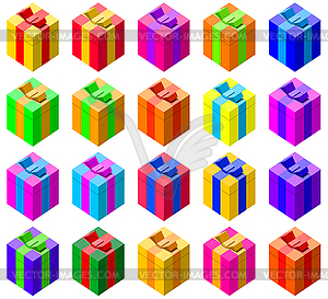 Set of colorful gift boxes - vector clipart / vector image