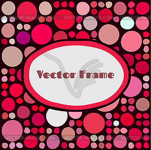 Frame with random colored circles - vector clipart