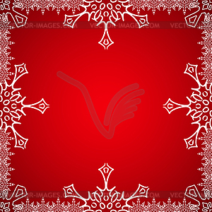 Christmas frame with snowflakes on edge - vector image