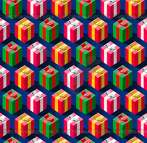 Seamless pattern with gift boxes for holidays - vector clipart