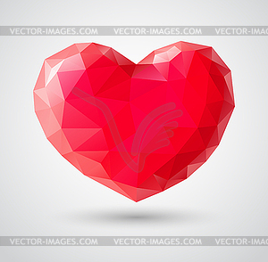 Shiny heart gem symbol - vector clip art
