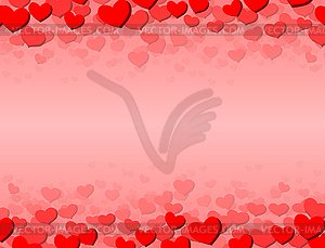 Valentines Day card with scattered hearts - vector clip art