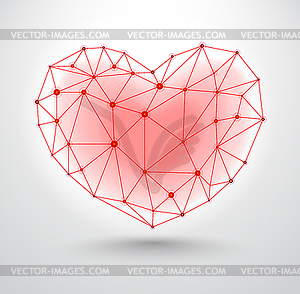 Shiny heart symbol for Valentines Day - vector clip art