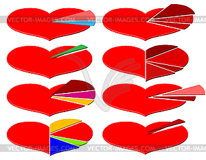 Set of Valentines Day infographics with heart - vector clip art