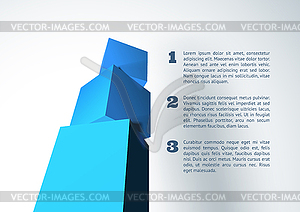 Infographic with blue 3D cube pyramid - vector clipart