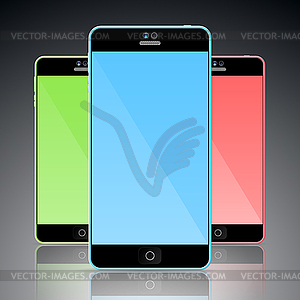 Set of colorful mobile smart phones - vector clip art