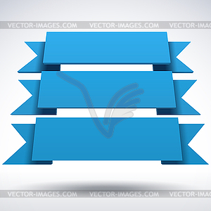 Infographic 3D blue ribbons - vector image