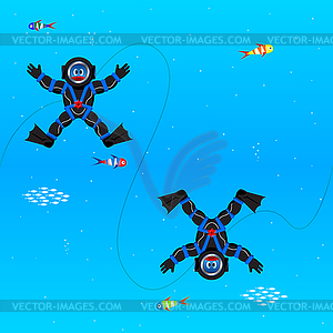 Divers seamless pattern - vector clipart