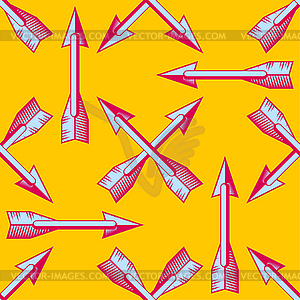 Seamless pattern with vintage arrows - vector image