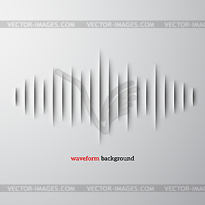 Paper sound waveform with shadow - vector clip art