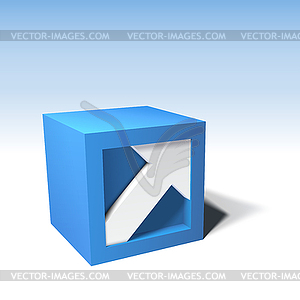 Infographic 3D cube with arrow - royalty-free vector clipart