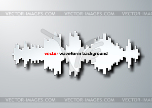 Silhouette of sound waveform with shadow - vector clip art