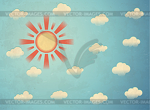 Vintage card with sun - vector EPS clipart