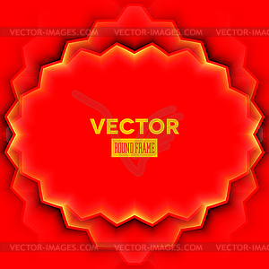 Abstract frame with red leaves - vector image