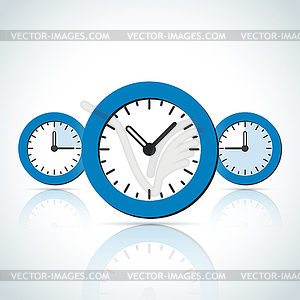 Blue business styled clock icons - vector image