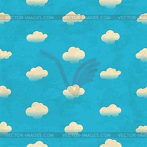 Clouds in sky. Seamless pattern - vector clipart