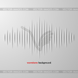 Paper sound waveform with shadow - vector clip art