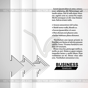 White arrows business template with paper layers - vector image