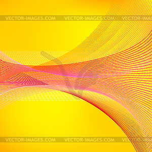 Abstract yellow background with red lines - vector image