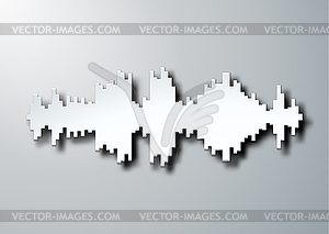 Силуэт звуковой волны с тенью - клипарт в векторе / векторное изображение