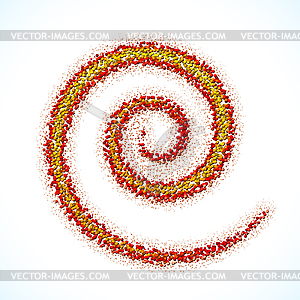 Spiral sign made of scattered balls - vector image