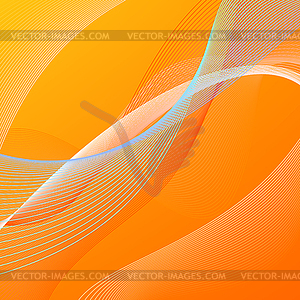 Abstract background with orange and blue lines - vector image