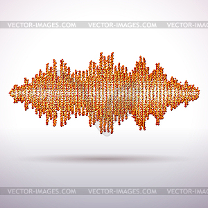 Sound waveform made of chaotic balls - vector clipart