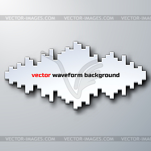 Silhouette of sound waveform with shadow - royalty-free vector image