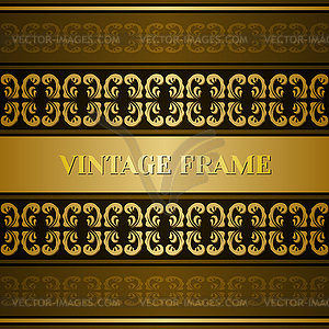 Vintage victorian golden card - vector clip art